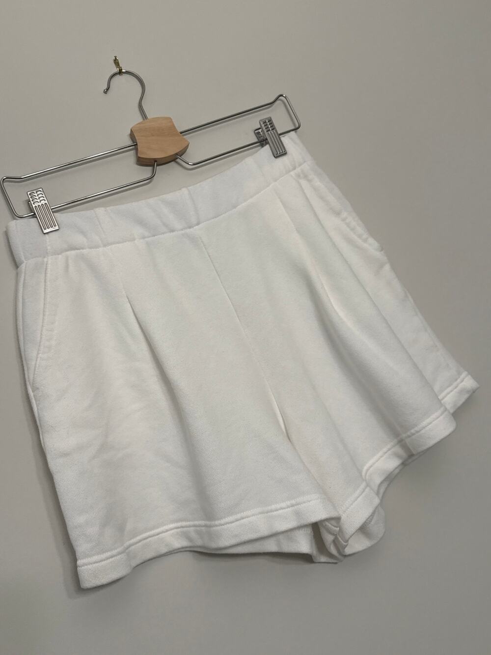 Aerie White High Waist Sweat Shorts Size M